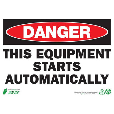 ZING Eco Safety Sign, Danger, 10X14- Model 2115